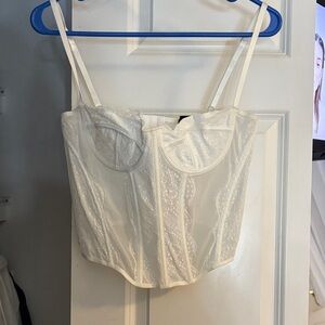 SHEIN White Lace Detail Top